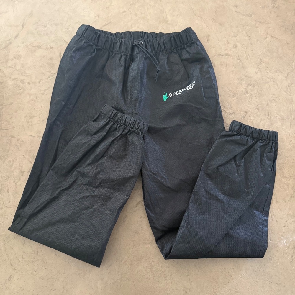 Frogg Toggs Kids Black Waterproof Rain Pants Elastic Waist Size Medium M